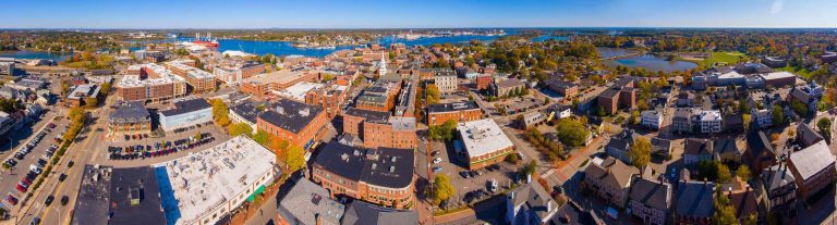 Aerial view of city Portsmouth, New Hampshire, USA townscape, ManagedBNB